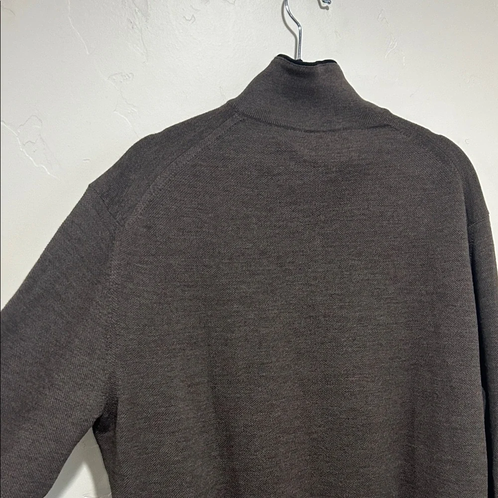 Men's Zegna Wool Brown Sweater L/XL - Picture 9 of 13